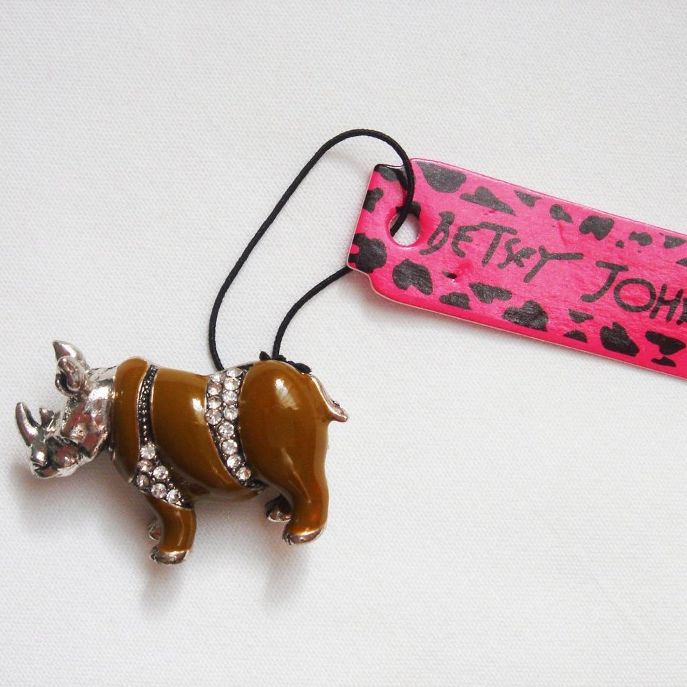 BETSEY JOHNSON RHINOCEROS BROOCH